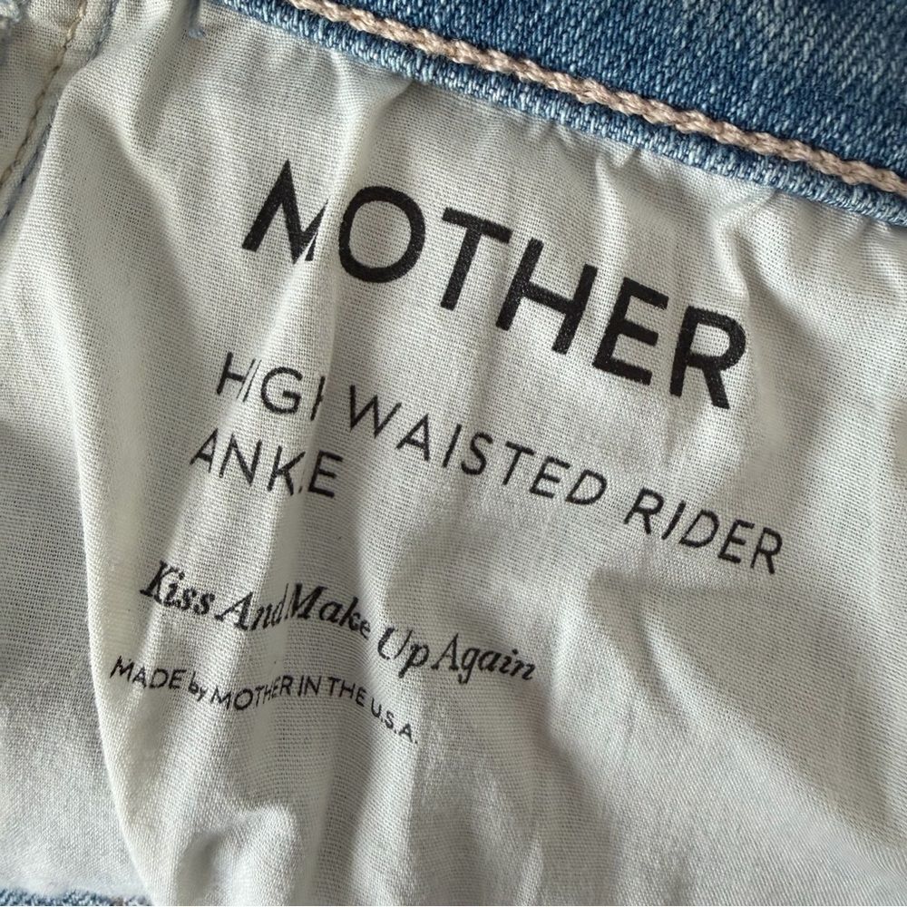 MOTHER DENIM HIGH WAISTED RIDER ANKLE JEANS in Kiss And Make Up Again Size 30 - Picture 7 of 8